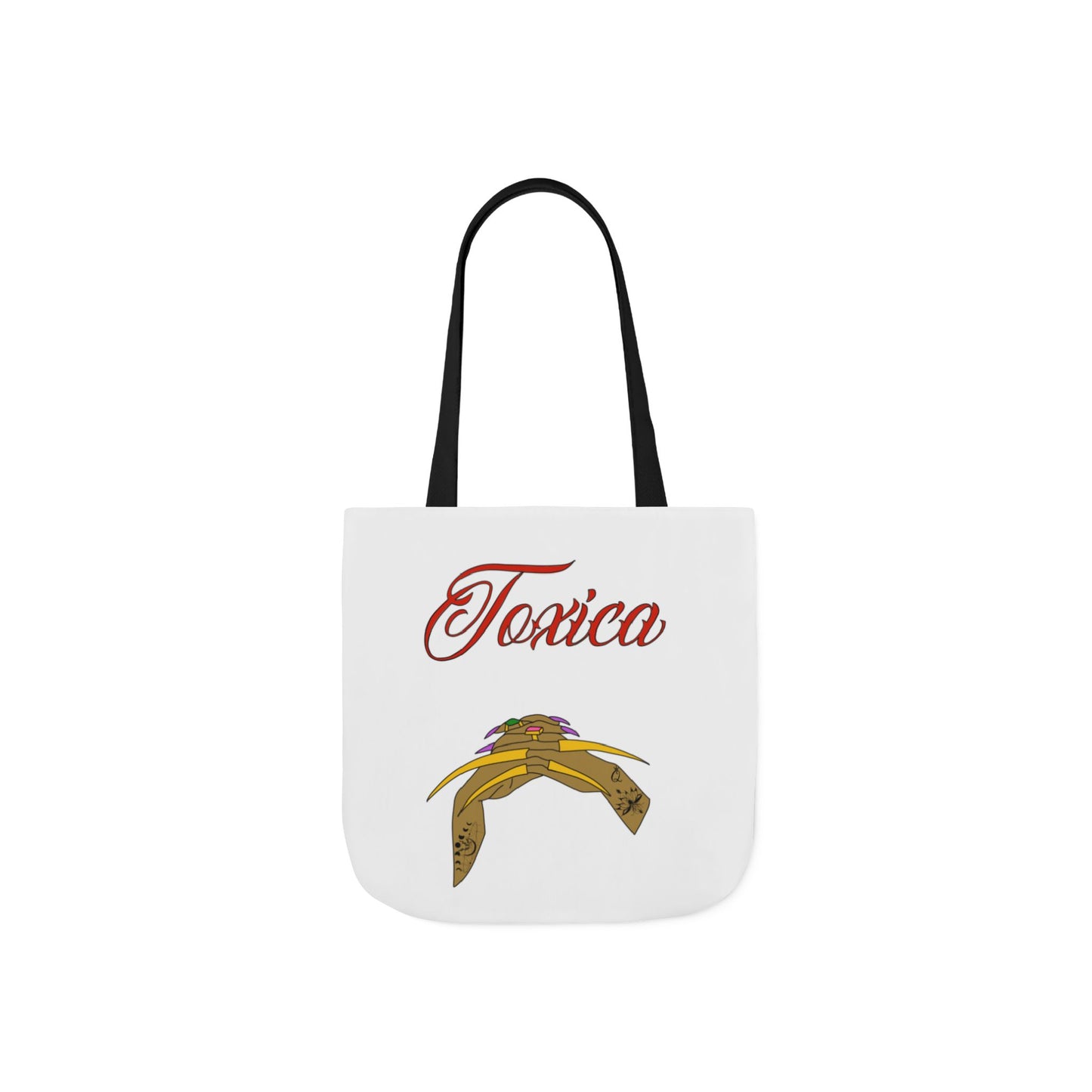 Tote Bag - 'Toxica' Canvas Carryall with 5-Color Straps