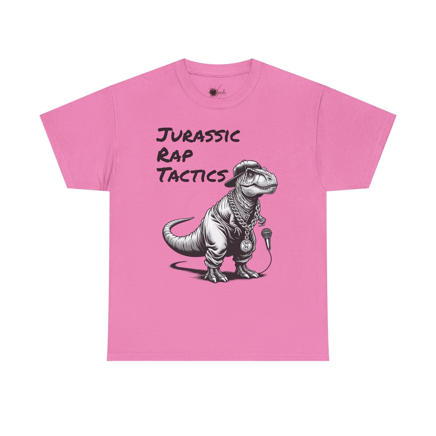 Jurrasic Rap Tactics Tee - Unisex Heavy Cotton T-Shirt - Fun Dino Graphic Tee for Music Lovers