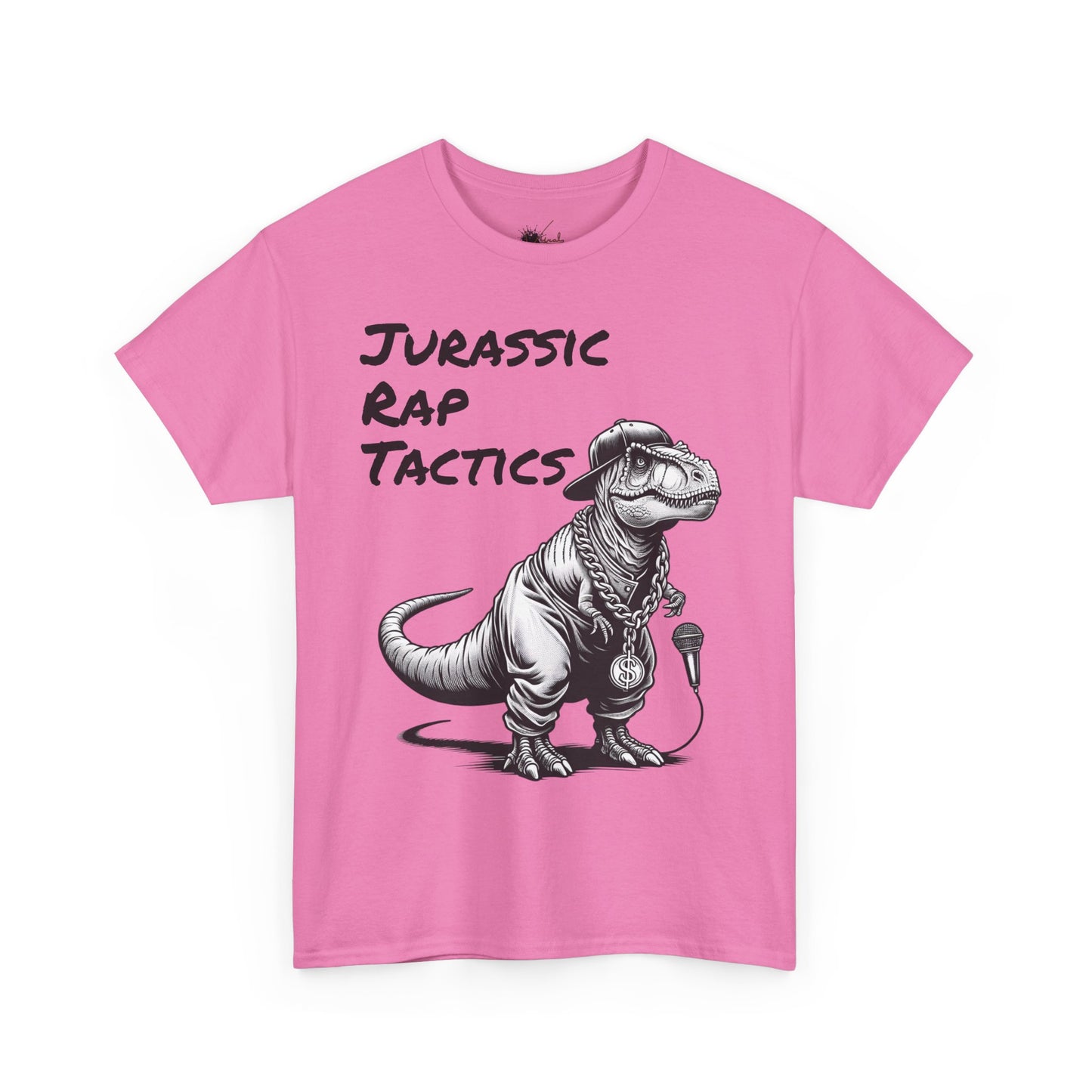 Jurrasic Rap Tactics Tee - Unisex Heavy Cotton T-Shirt - Fun Dino Graphic Tee for Music Lovers