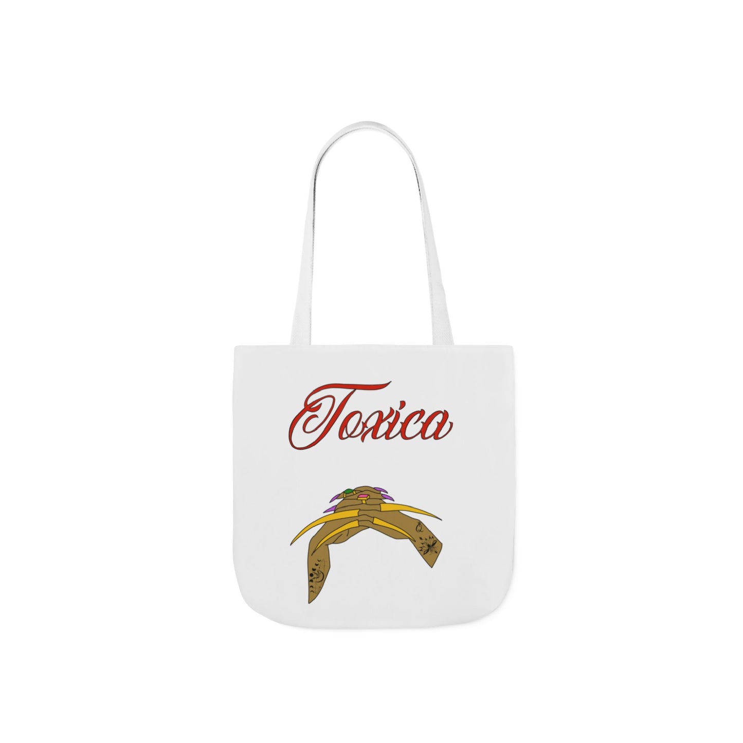 Tote Bag - 'Toxica' Canvas Carryall with 5-Color Straps