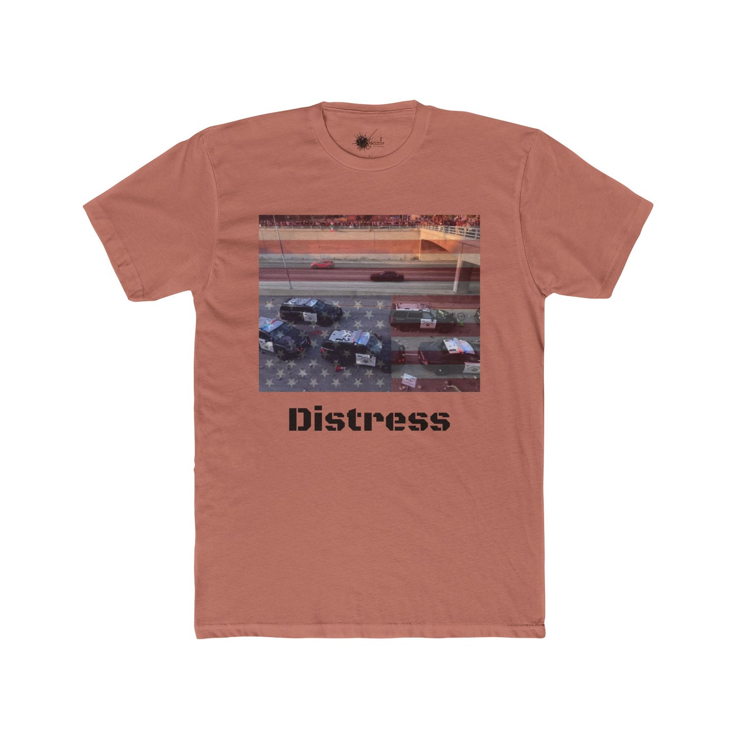 Distress Cotton Crew Tee