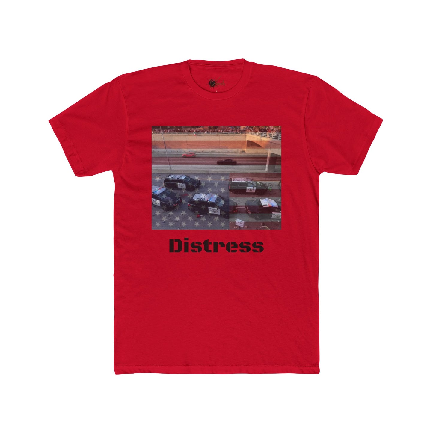 Distress Cotton Crew Tee