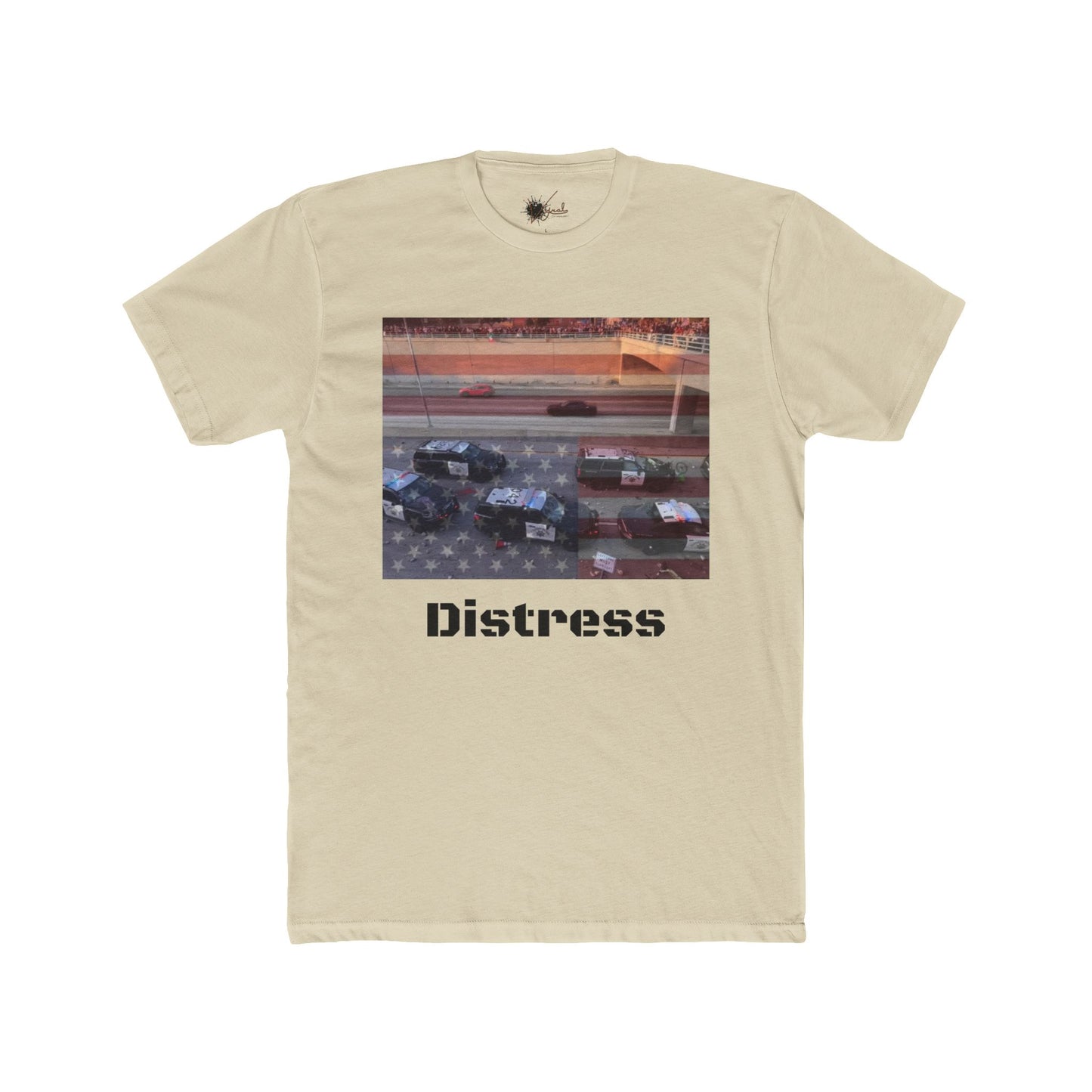 Distress Cotton Crew Tee