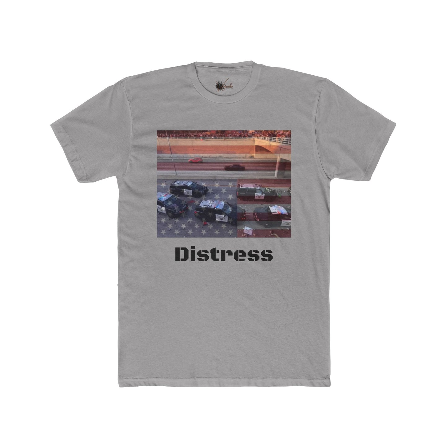 Distress Cotton Crew Tee