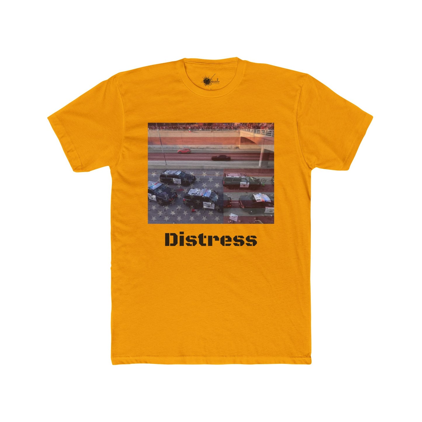 Distress Cotton Crew Tee