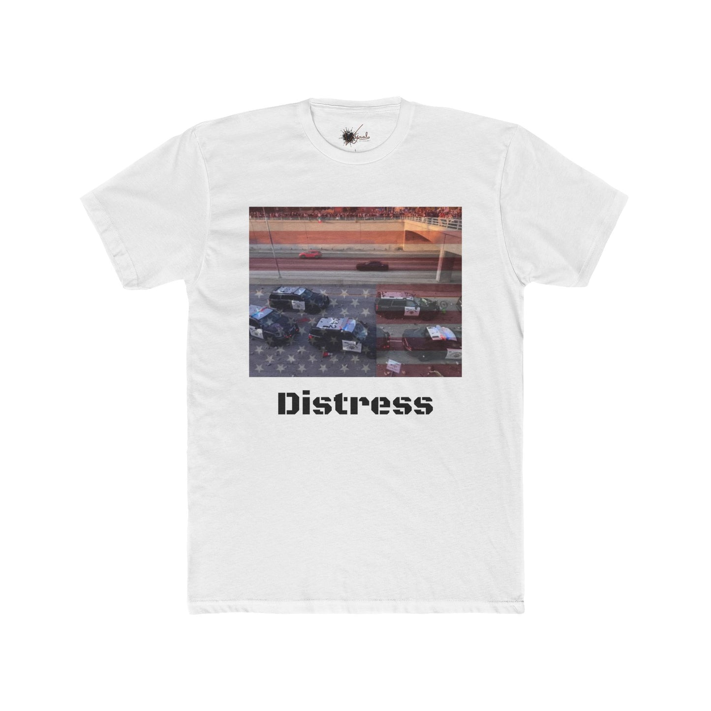 Distress Cotton Crew Tee