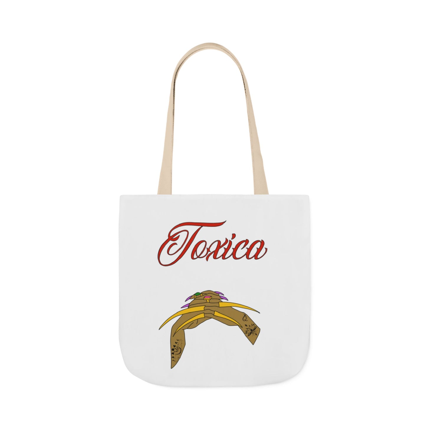 Tote Bag - 'Toxica' Canvas Carryall with 5-Color Straps