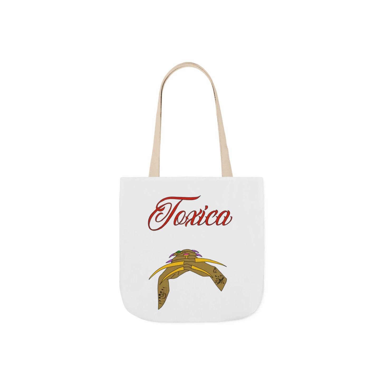 Tote Bag - 'Toxica' Canvas Carryall with 5-Color Straps