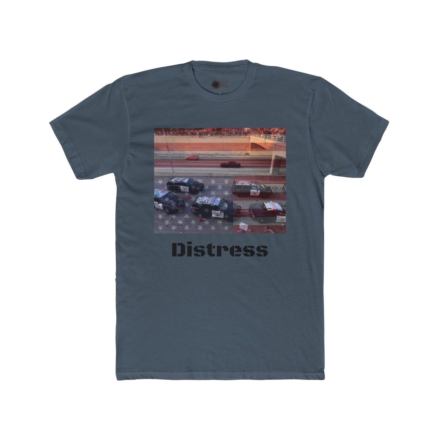 Distress Cotton Crew Tee